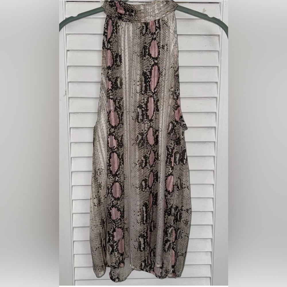 New with tags, a love like you, sleeveless, high neck, snake print , blouse.